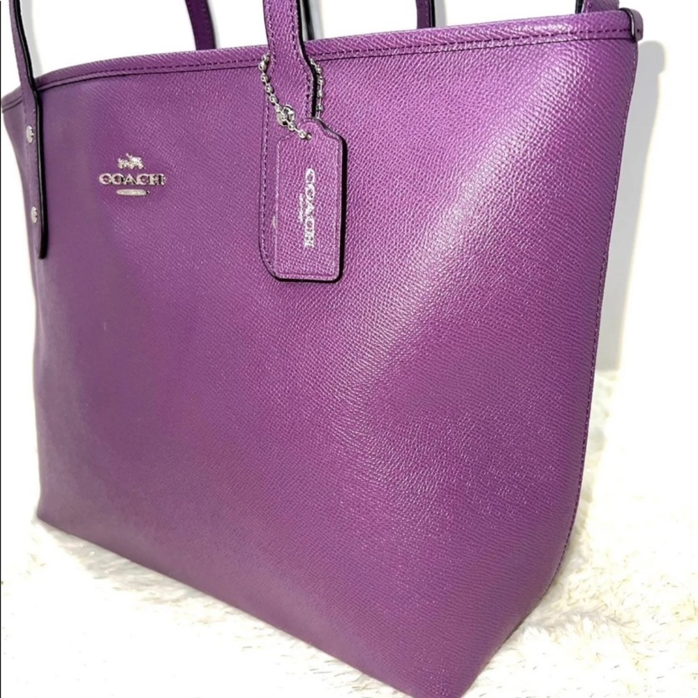 Coach City Zip Top Tote Handbag Berry Purple